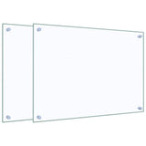 Kitchen Backsplashes 2 pcs Transparent 70x50 cm Tempered Glass