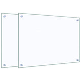 Kitchen Backsplashes 2 pcs Transparent 70x50 cm Tempered Glass - Front View
