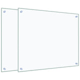 Kitchen Backsplashes 2 pcs Transparent 70x60 cm Tempered Glass - Front View