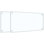 Kitchen Backsplashes 2 pcs Transparent 80x40 cm Tempered Glass