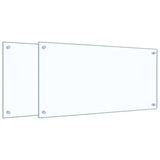 Kitchen Backsplashes 2 pcs Transparent 80x40 cm Tempered Glass - Front View