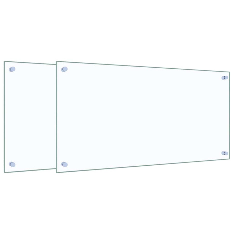 Kitchen Backsplashes 2 pcs Transparent 80x40 cm Tempered Glass