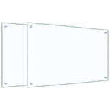 Kitchen Backsplashes 2 pcs Transparent 80x50 cm Tempered Glass