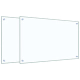 Kitchen Backsplashes 2 pcs Transparent 80x50 cm Tempered Glass - Front View