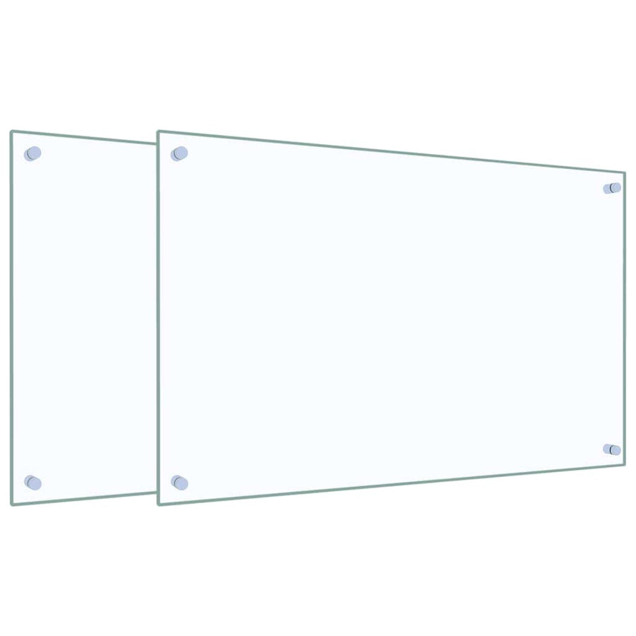 Kitchen Backsplashes 2 pcs Transparent 80x50 cm Tempered Glass