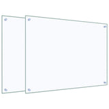 Kitchen Backsplashes 2 pcs Transparent 80x60 cm Tempered Glass