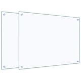 Kitchen Backsplashes 2 pcs Transparent 80x60 cm Tempered Glass - Front View