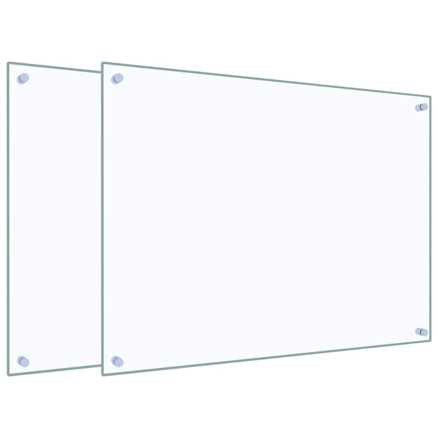 Kitchen Backsplashes 2 pcs Transparent 80x60 cm Tempered Glass
