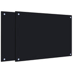 Kitchen Backsplashes 2 pcs Black 70x50 cm Tempered Glass
