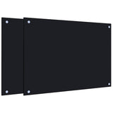 Kitchen Backsplashes 2 pcs Black 70x50 cm Tempered Glass - Front View