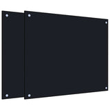 Kitchen Backsplashes 2 pcs Black 70x60 cm Tempered Glass - Front View