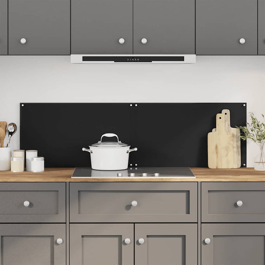 Kitchen Backsplashes 2 pcs Black 70x60 cm Tempered Glass
