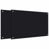 Kitchen Backsplashes 2 pcs Black 80x50 cm Tempered Glass - Front View