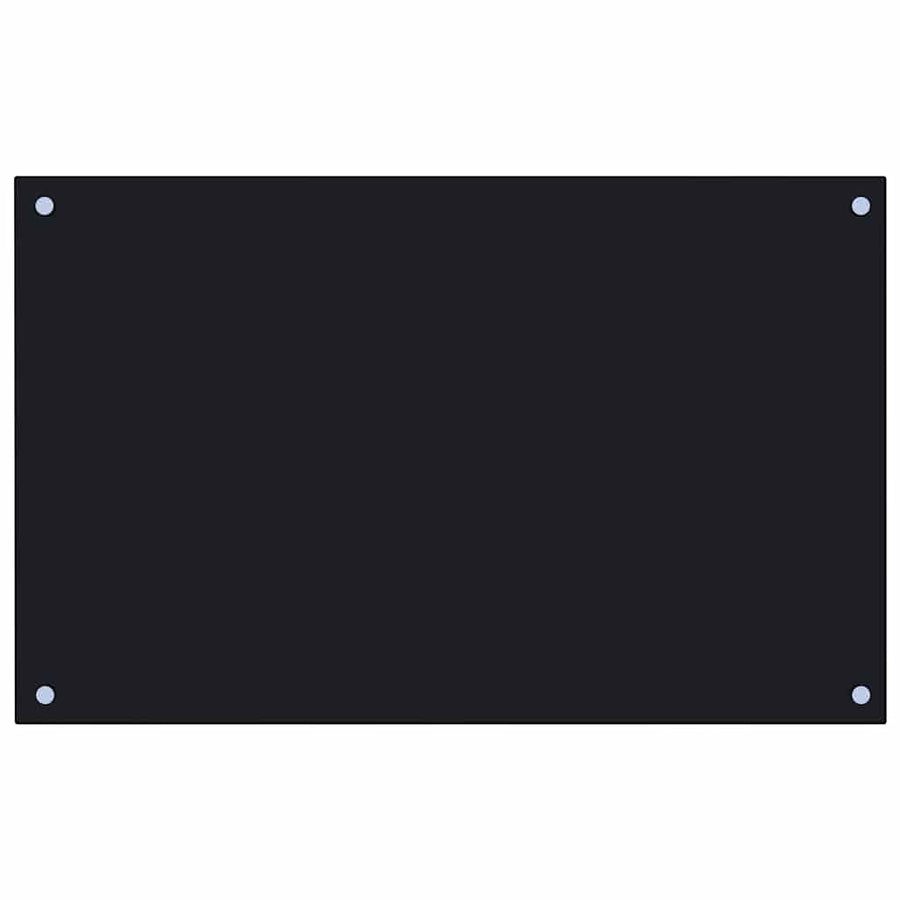 Kitchen Backsplashes 2 pcs Black 80x50 cm Tempered Glass