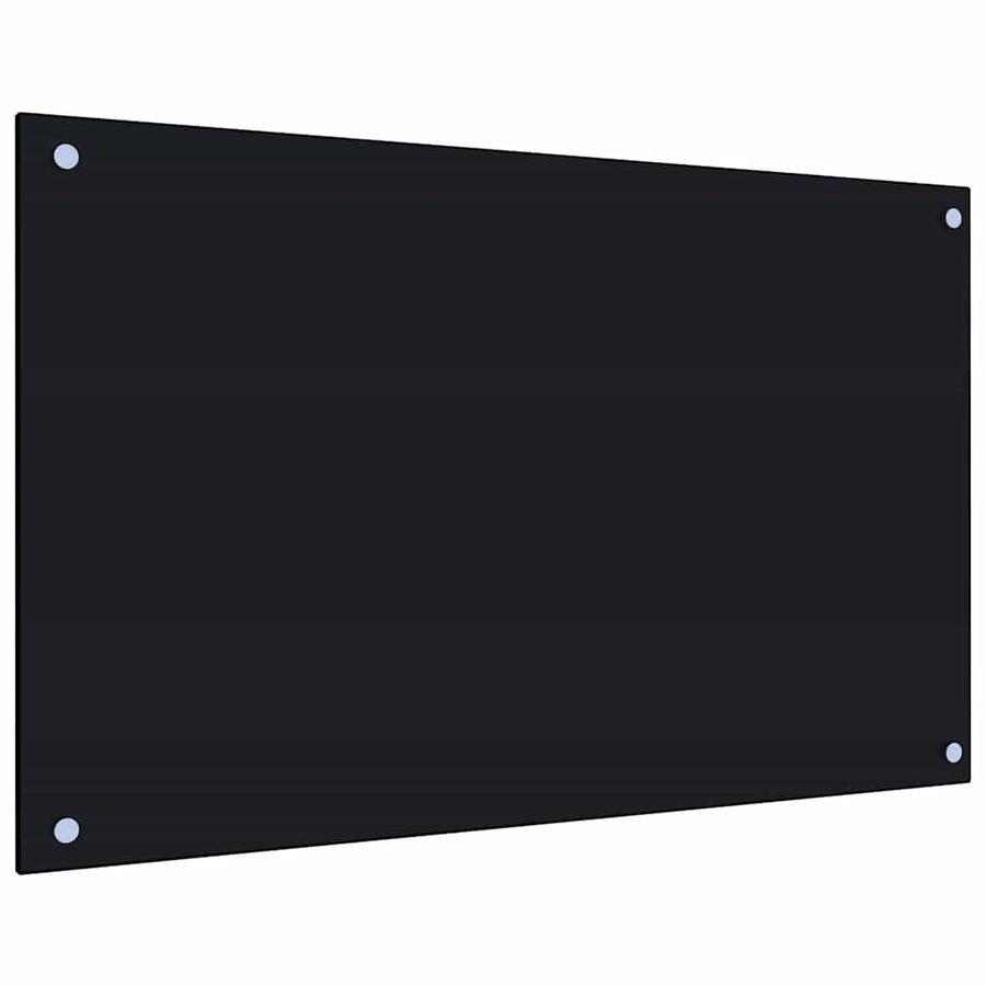 Kitchen Backsplashes 2 pcs Black 80x50 cm Tempered Glass