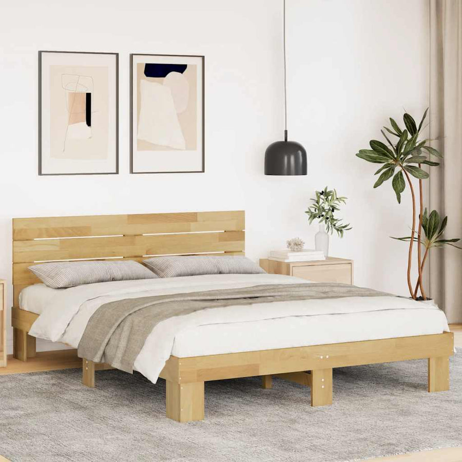 Bed Frame with Headboard without Mattress 135x190 cm