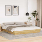 Bed Frame without Mattress 180x200 cm Solid Wood Oak