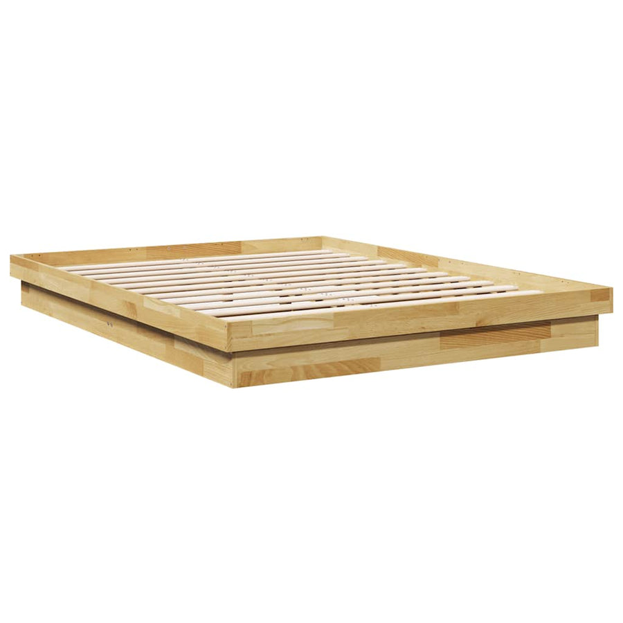 Bed Frame without Mattress 150x200 cm Solid Wood Oak