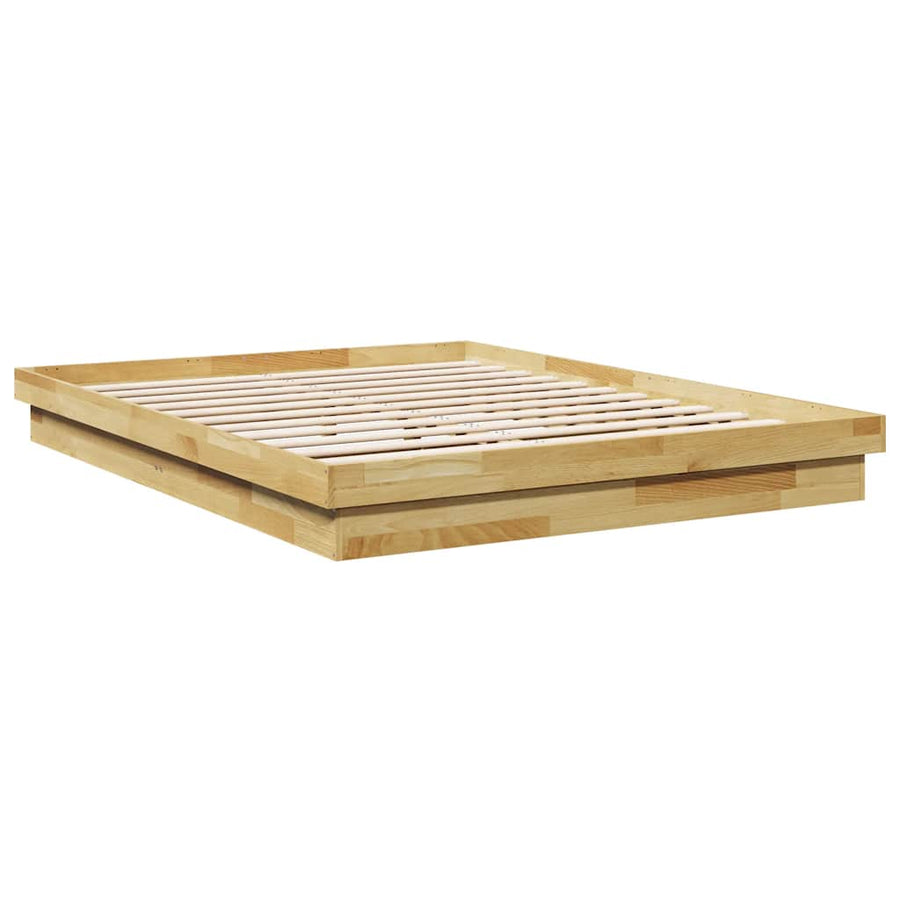 Bed Frame without Mattress 135x190 cm Solid Wood Oak