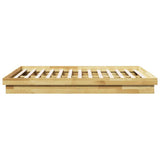 Bed Frame without Mattress 135x190 cm Solid Wood Oak - Close-Up Angle