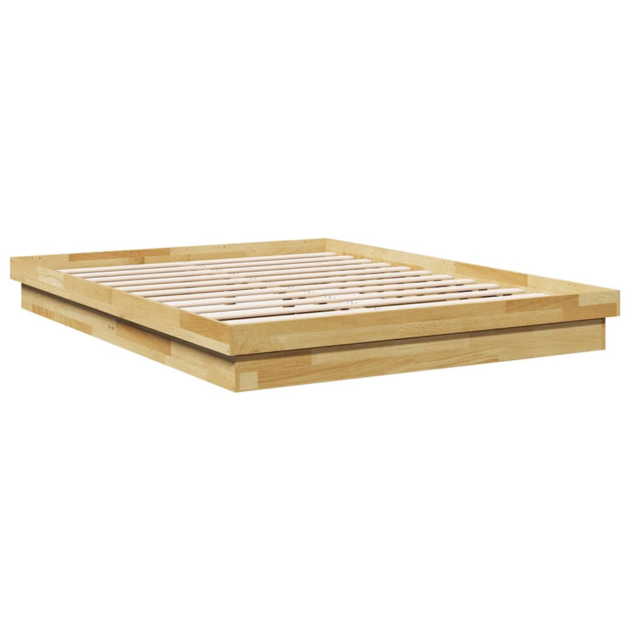 Bed Frame without Mattress 135x190 cm Solid Wood Oak