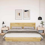 Bed Frame with Headboard without Mattress 180x200 cm Solid Wood Oak - Top-Down View