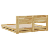Bed Frame with Headboard without Mattress 180x200 cm Solid Wood Oak - Low Angle