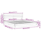 Bed Frame with Headboard without Mattress 180x200 cm Solid Wood Oak - Extra Image