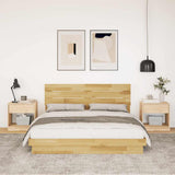 Bed Frame with Headboard without Mattress 150x200 cm Solid Wood Oak