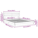 Bed Frame with Headboard without Mattress 150x200 cm Solid Wood Oak