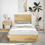 Bed Frame with Headboard without Mattress 90x190 cm Solid Wood Oak