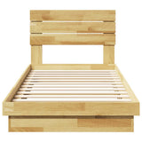 Bed Frame with Headboard without Mattress 90x190 cm Solid Wood Oak - Rear View