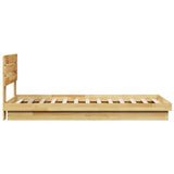 Bed Frame with Headboard without Mattress 90x190 cm Solid Wood Oak