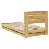 Bed Frame with Headboard without Mattress 90x190 cm Solid Wood Oak - Low Angle