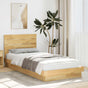 Bed Frame with Headboard without Mattress 90x190 cm Solid Wood Oak