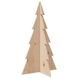 Wooden Christmas Tree for Decoration 80 cm Solid Wood Pine - Front View