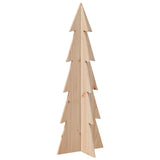 Wooden Christmas Tree for Decoration 112 cm Solid Wood Pine - Front View