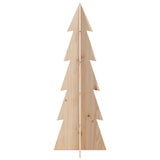 Wooden Christmas Tree for Decoration 112 cm Solid Wood Pine - Side View