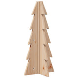 Wooden Christmas Tree for Decoration 49 cm Solid Wood Pine - Front View