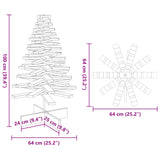 Wooden Christmas Tree for Decoration 100 cm Solid Wood Pine - Low Angle