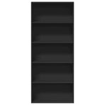 Book Cabinet Black 80x30x189 cm Engineered Wood