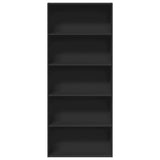 Book Cabinet Black 80x30x189 cm Engineered Wood - Top-Down View
