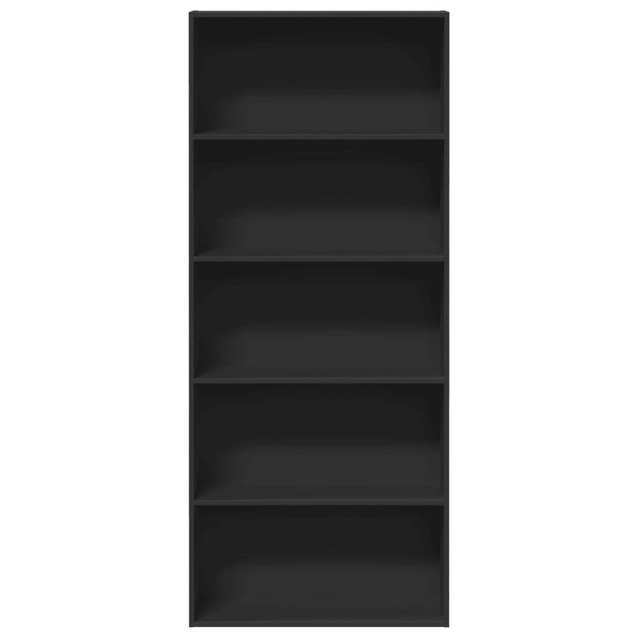 Book Cabinet Black 80x30x189 cm Engineered Wood