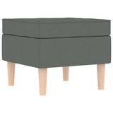 Armchair with Footstool Dark Grey Fabric - Low Angle