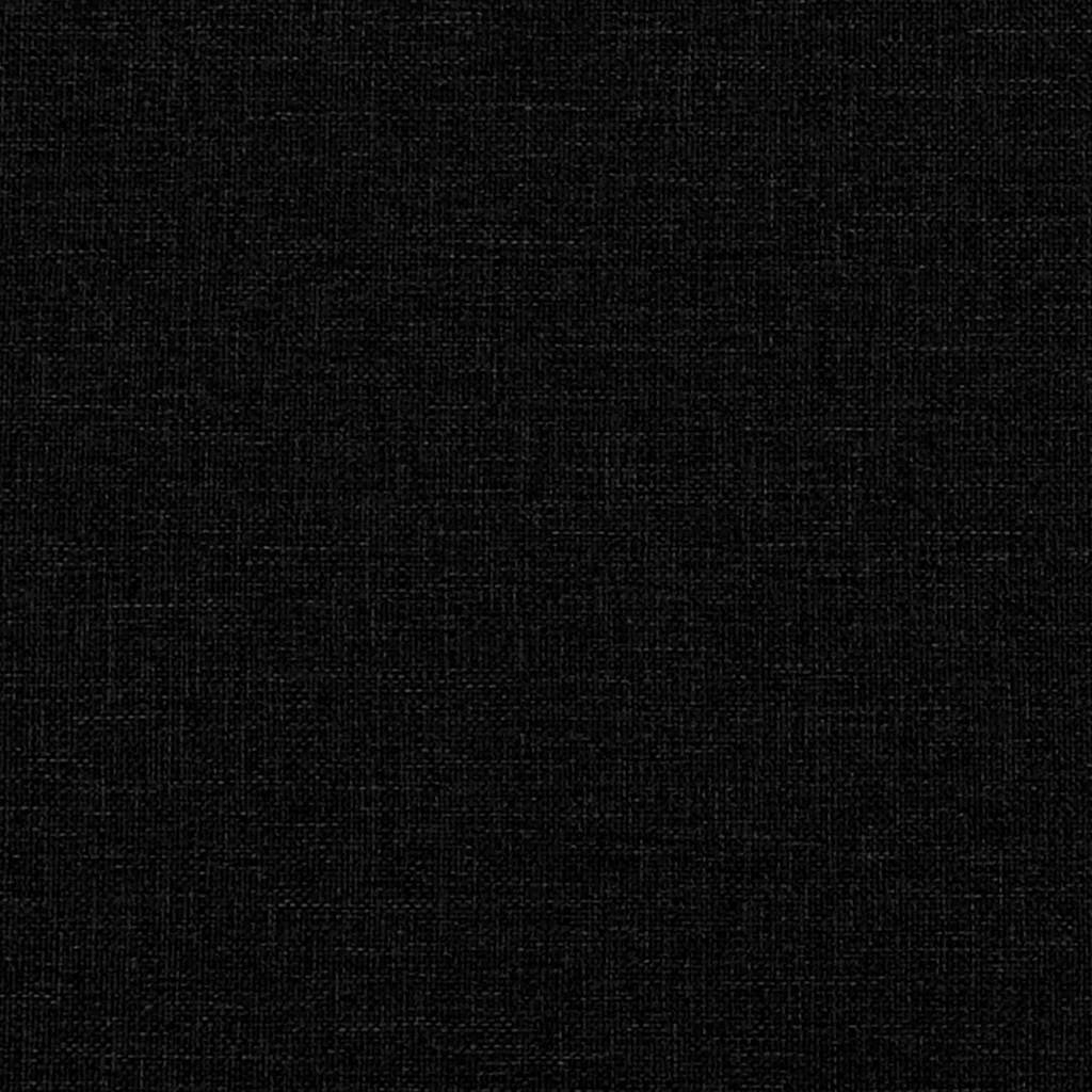 Armchair with Footstool Black Fabric
