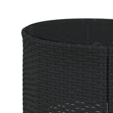 Garden Sofa with Table and Cushions Round Black Poly Rattan - Extra Image