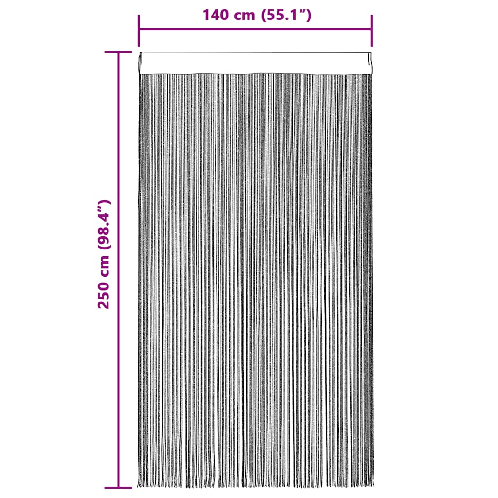 String Curtains 2 pcs Anthracite 140x250 cm