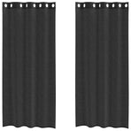 Voile Curtains with Grommets 2 pcs Black 140x245 cm