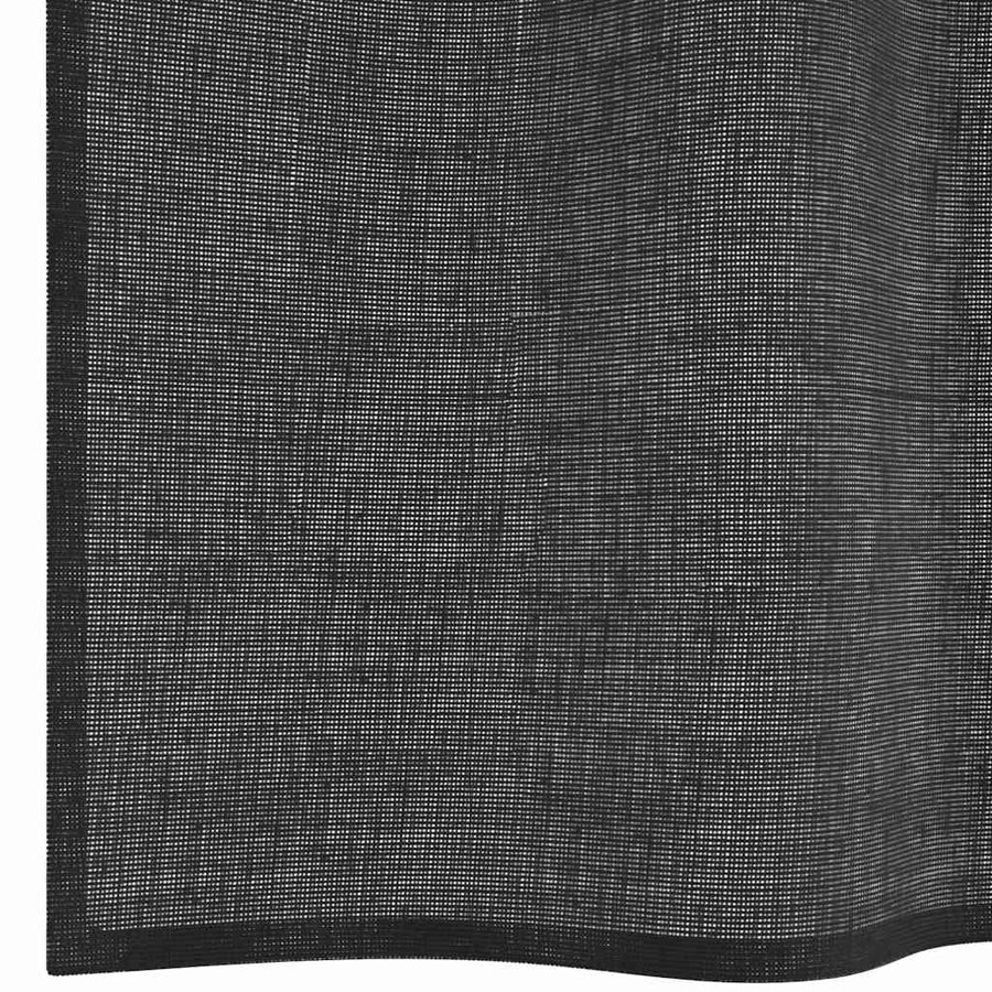 Voile Curtains with Grommets 2 pcs Black 140x245 cm