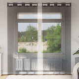Voile Curtains with Grommets 2 pcs Black 140x245 cm